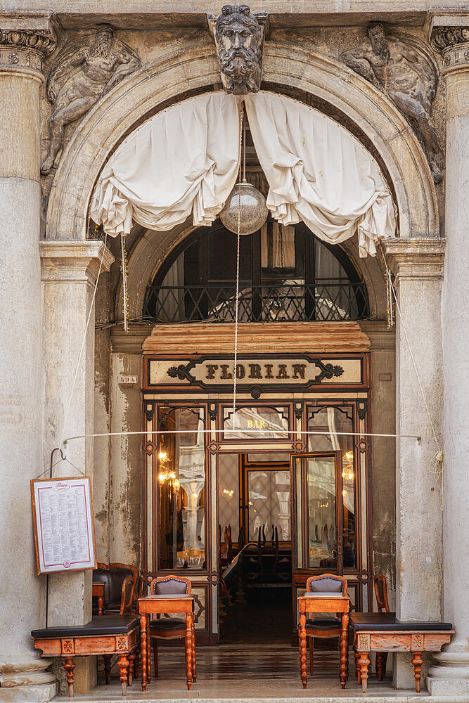 The Florian cafe, St Mark's Square (Piazza San Marco), Venice, Italy, Europe