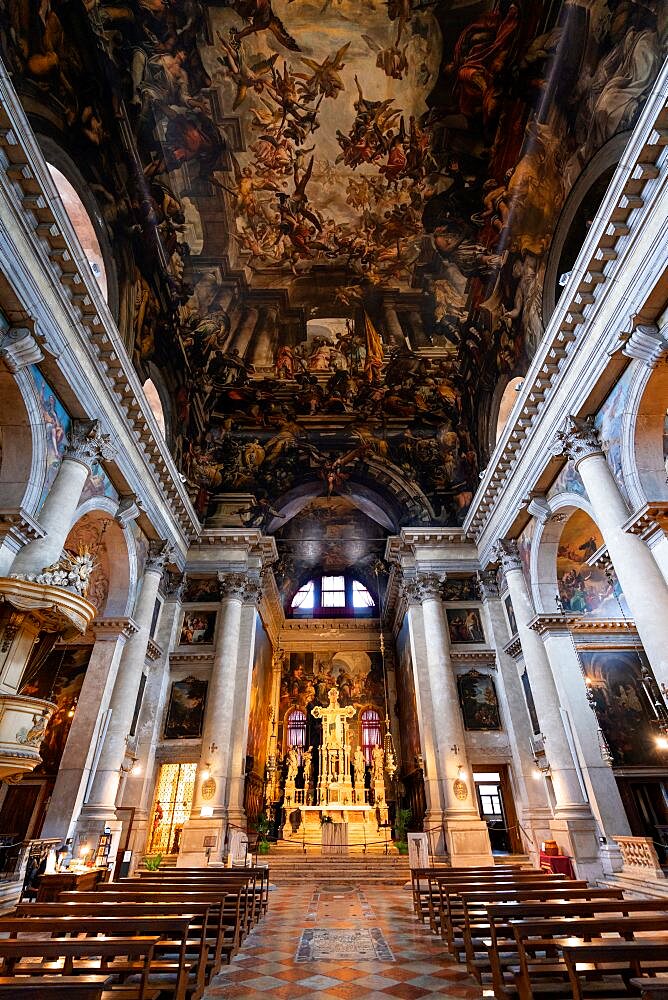 The Church of San Pantalon. The ceiling of this church houses the biggest canvas painting in the world.