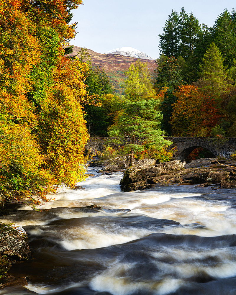 Falls of Dochart in autumn, Killin, Perthshire, Scotland, United Kingdom, Europe