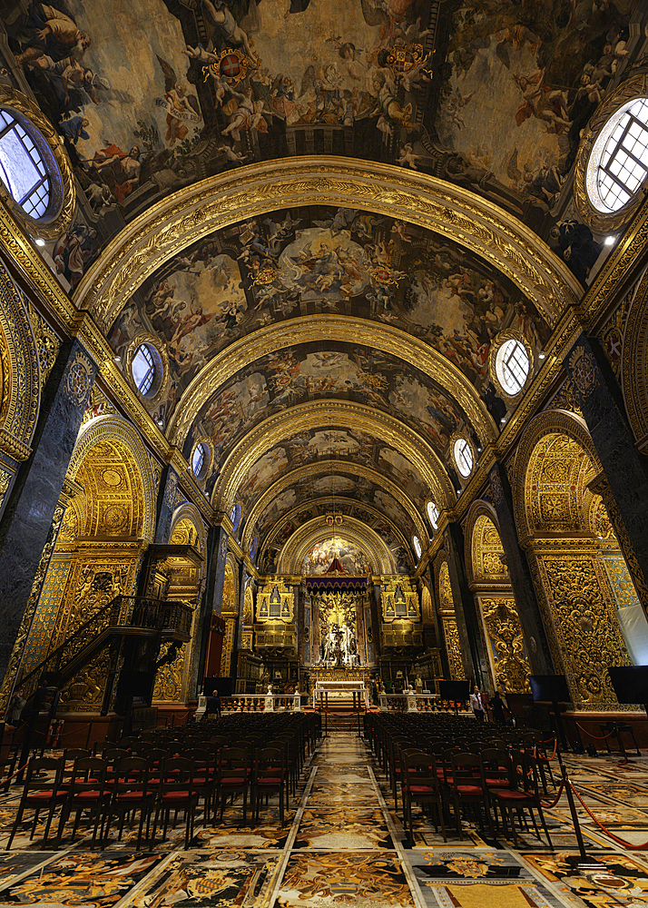 Interior of St. John's Co-Cathedral, UNESCO World Heritage Site, Valletta, Malta, Mediterranean, Europe