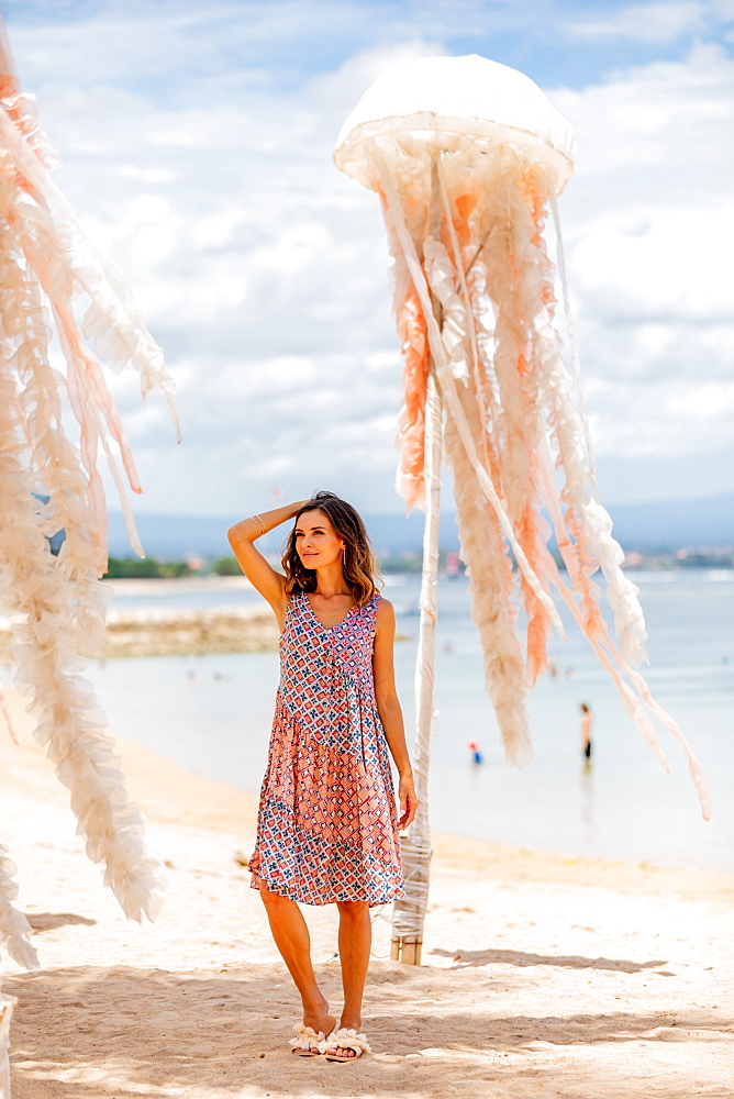 Woman at Sanur Beach, Bali, Indonesia, Southeast Asia, Asia