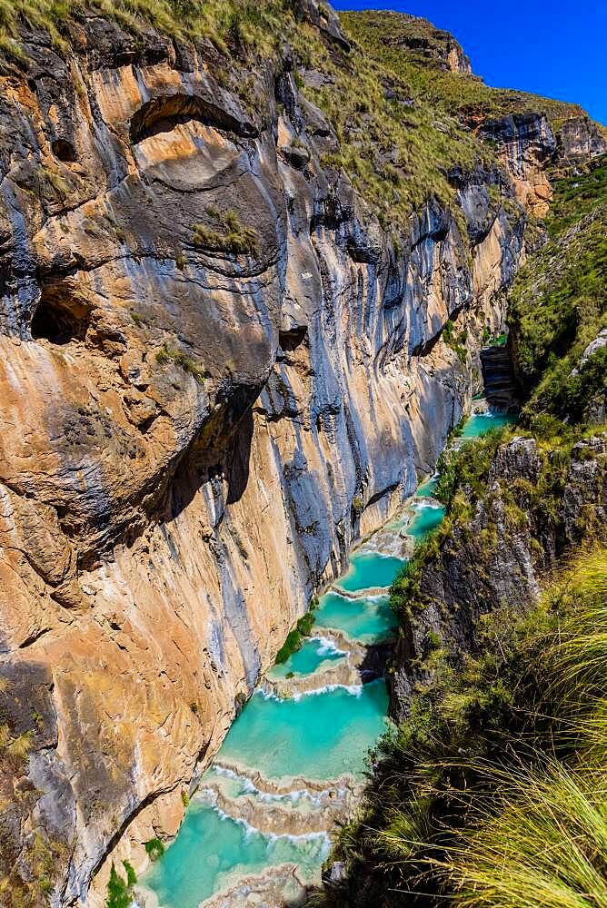 View of the Millpu Natural Pools, Ayacucho, Peru, South America