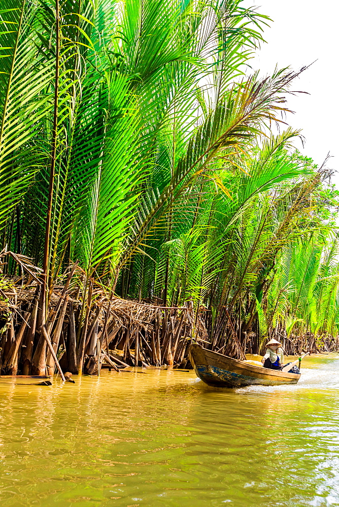 Sailing the tributaries of the Mekong River, Vietnam, Indochina, Southeast Asia, Asia