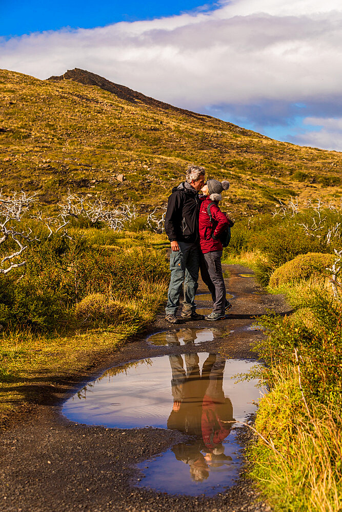 Enjoying the peaceful and beautiful scenery of Torres del Paine National Park, Patagonia, Chile, South America