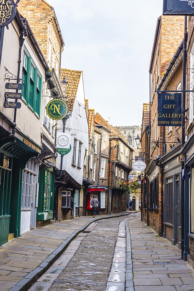 The Shambles, a preserved medieval street in York, North Yorkshire, England, United Kingdom, Europe