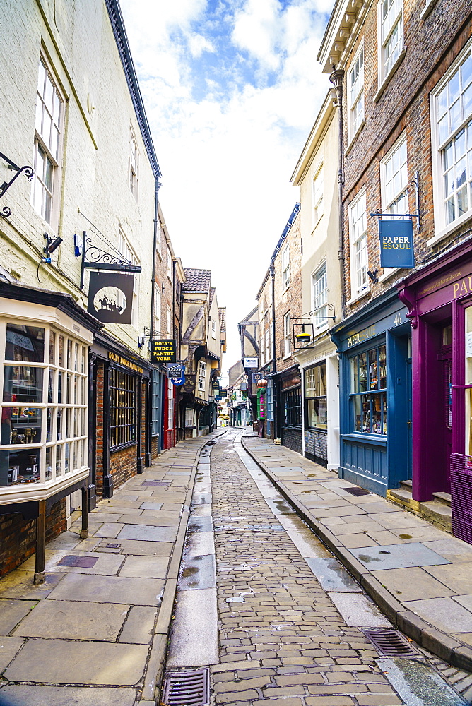 The Shambles, a preserved medieval street in York, North Yorkshire, England, United Kingdom, Europe