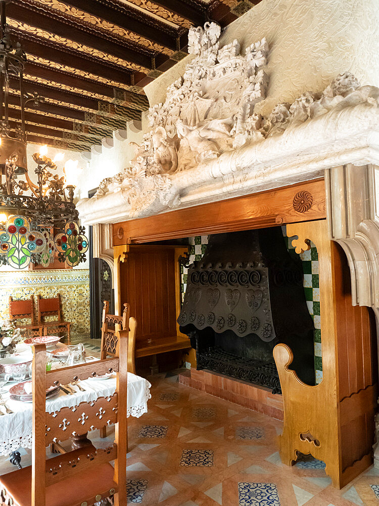 Dining room of Casa Amatller, designed by Puig i Cadafalch, Barcelona, Catalonia, Spain, Europe