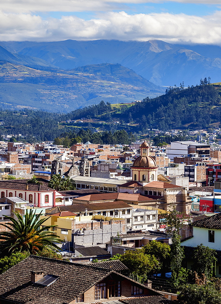 City Center, elevated view, Otavalo, Imbabura Province, Ecuador, South America