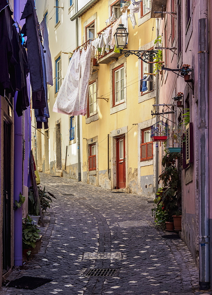 Narrow Lane of Alfama, Lisbon, Portugal, Europe