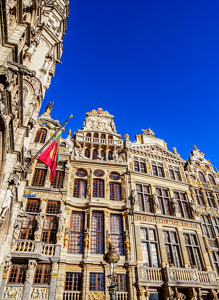 Houses at Grand Place, UNESCO World Heritage Site, Brussels, Belgium, Europe