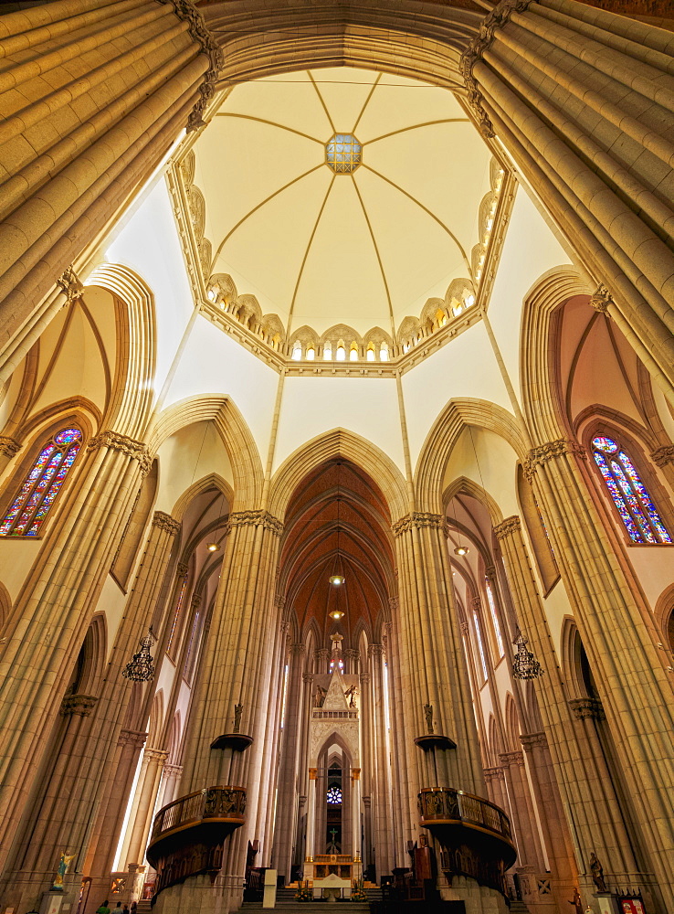 Interior view of the Sao Paulo See Metropolitan Cathedral, Praca da Se, City of Sao Paulo, State of Sao Paulo, Brazil, South America