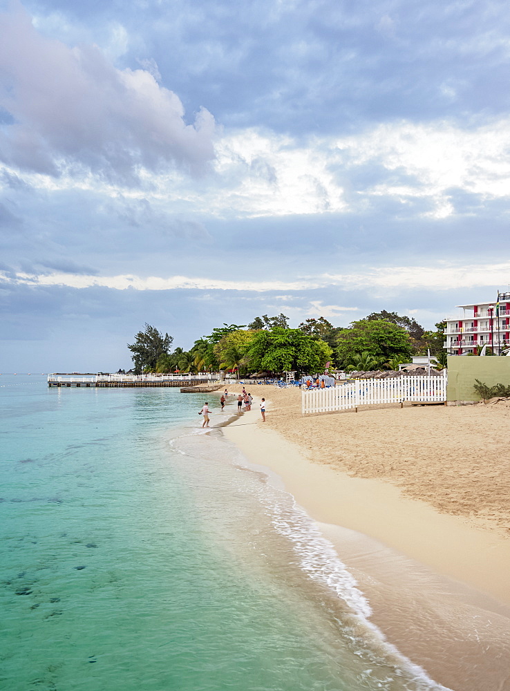 Doctor's Cave Beach at dusk, Montego Bay, Saint James Parish, Jamaica, West Indies, Caribbean, Central America