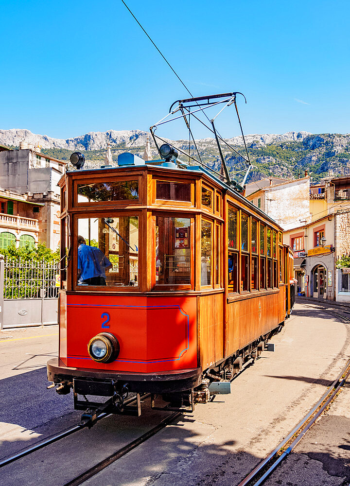 Old Tram in Soller, Mallorca (Majorca), Balearic Islands, Spain, Mediterranean, Europe