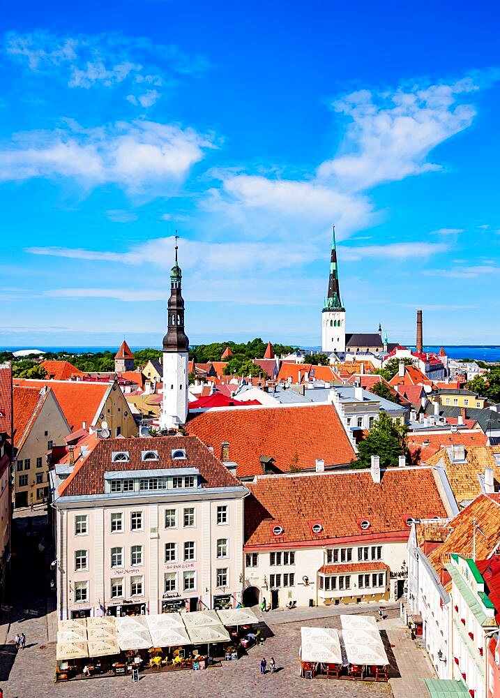 Raekoja plats, Old Town Market Square, elevated view, Tallinn, Estonia