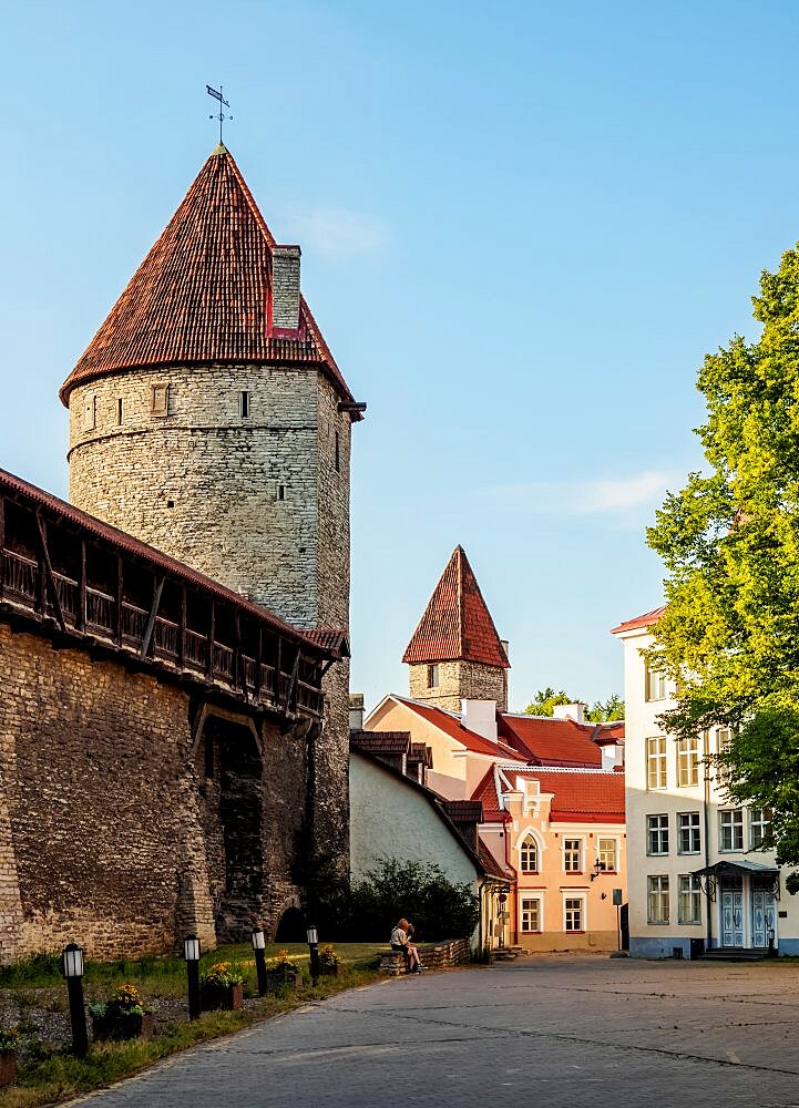 Old Town Walls at sunset, Tallinn, Estonia