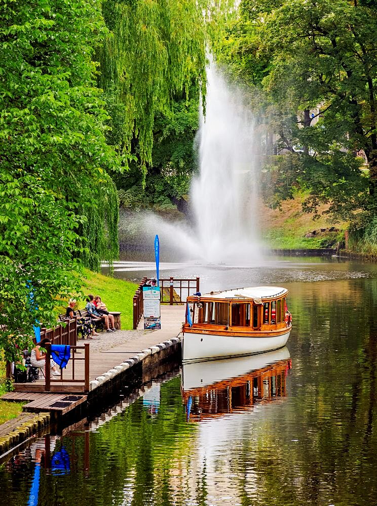 Boat at the City Canal, Riga, Latvia