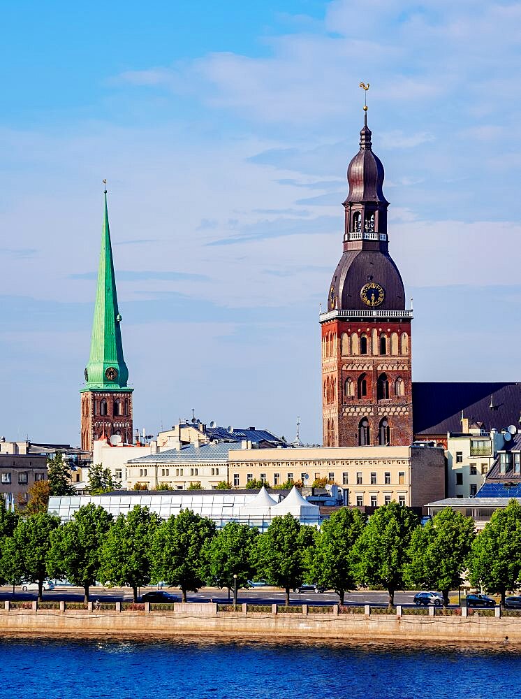 View over Daugava River towards the Cathedral of Saint Mary or Dome Cathedral, Riga, Latvia