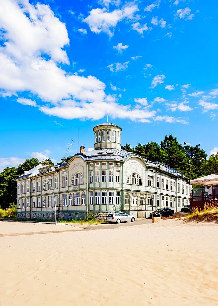 Art Nouveau Bath House at Majori Beach, Majori, Jurmala, Latvia