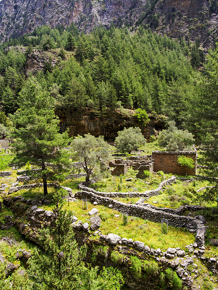 Samaria Settlement, Samaria Gorge, Chania Region, Crete, Greek Islands, Greece, Europe