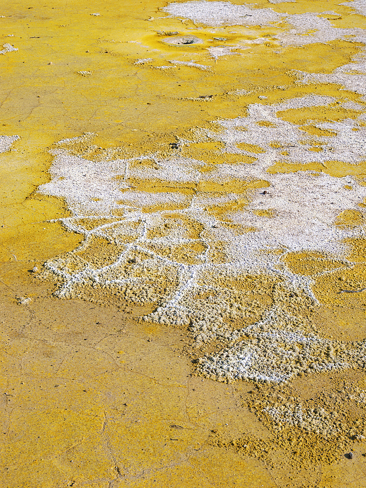 Sulphur at the Stefanos Volcano Crater, detailed view, Nisyros Island, Dodecanese, Greek Islands, Greece, Europe