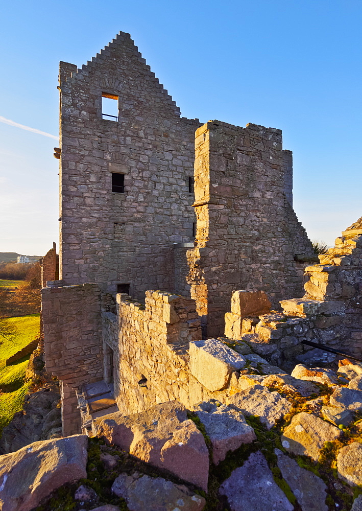 View of the Craigmillar Castle, Edinburgh, Lothian, Scotland, United Kingdom, Europe