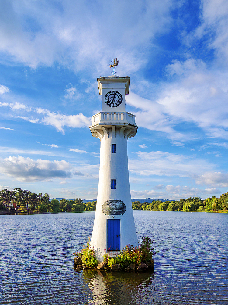 The Scott Memorial Lighthouse at Roath Park Lake, Cardiff, Wales, United Kingdom, Europe