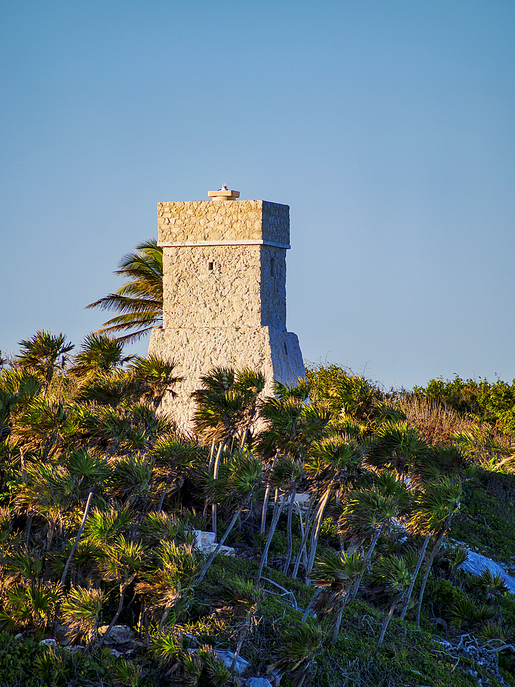 Tulum Lighthouse at sunset, Tulum, Quintana Roo State, Mexico