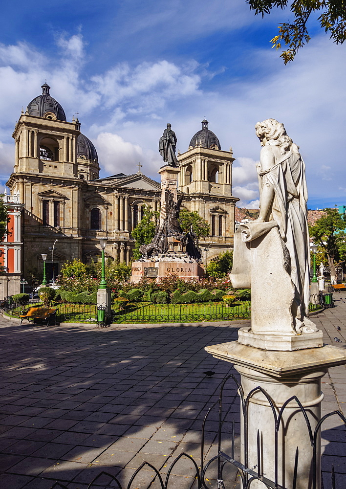 Plaza Murillo with Cathedral Basilica of Our Lady of Peace, La Paz, Bolivia, South America