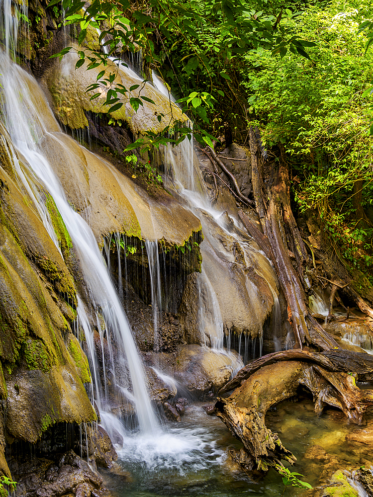 Waterfall at the Palenque Archaeological Site, Palenque, Chiapas State, Mexico