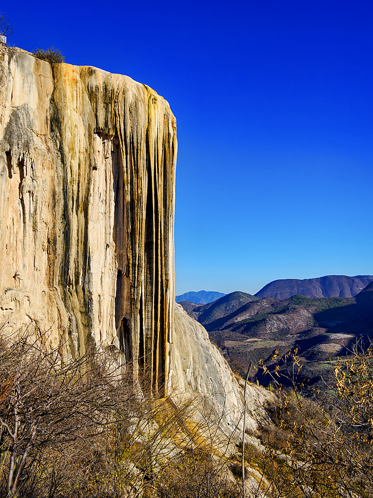 Petrified Waterfall at sunset, Hierve el Agua, San Lorenzo Albarradas, Oaxaca State, Mexico