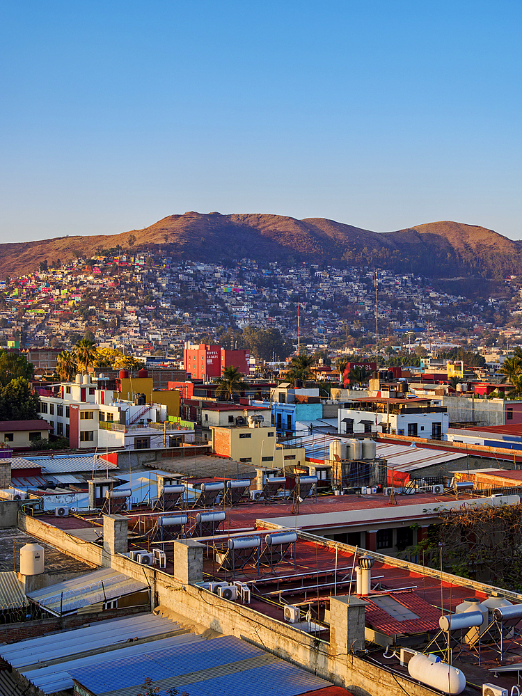 Cityscape of Oaxaca de Juarez at sunrise, Oaxaca State, Mexico