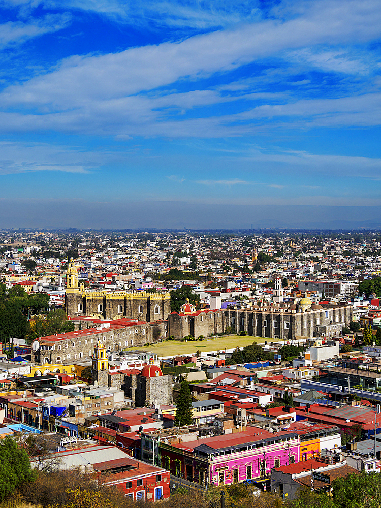 View towards the San Gabriel Franciscan Convent, Cholula, Puebla State, Mexico