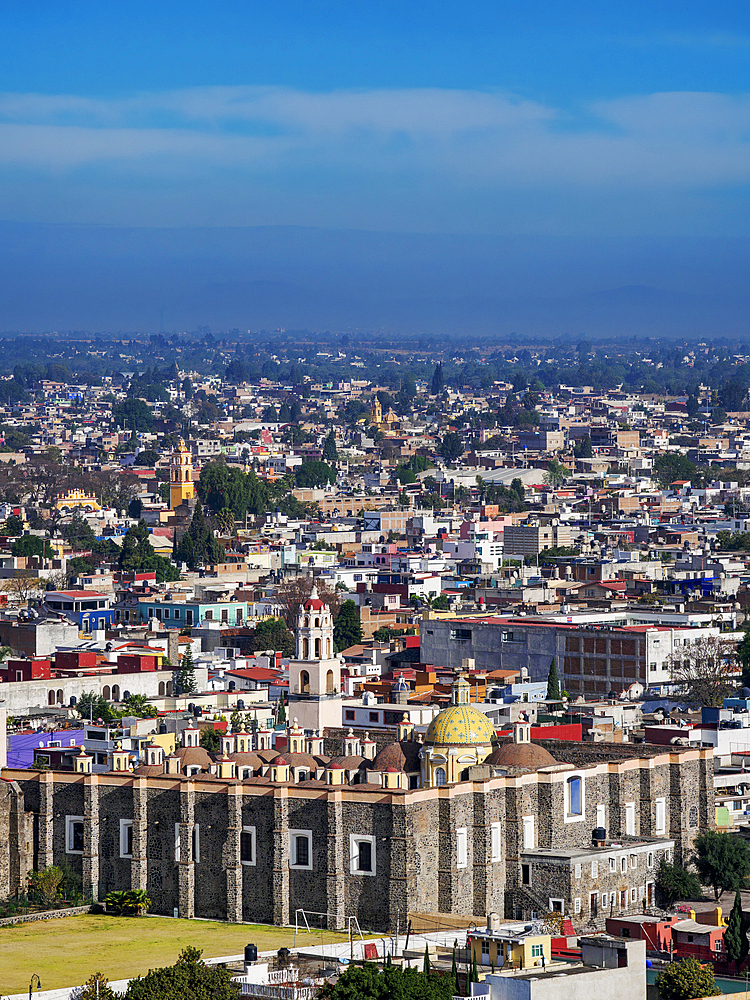 View towards the San Gabriel Franciscan Convent, Cholula, Puebla State, Mexico