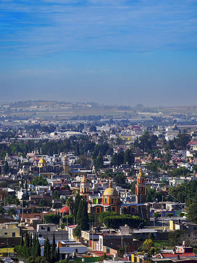View towards the Tecamac Church of Saint Paul, Cholula, Puebla State, Mexico