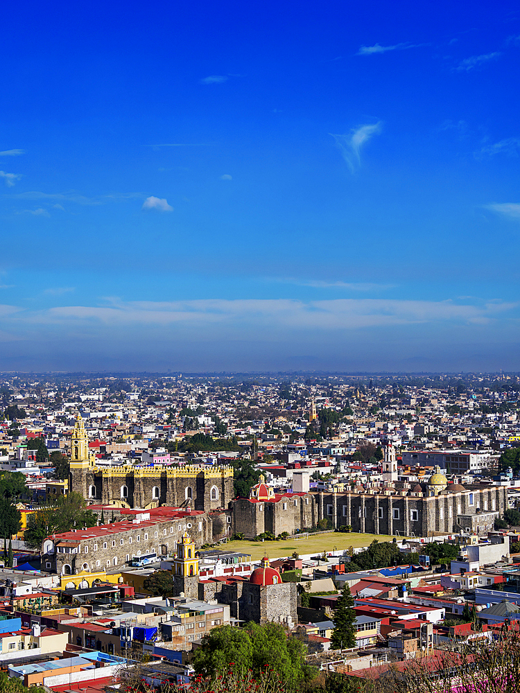 View towards the San Gabriel Franciscan Convent, Cholula, Puebla State, Mexico