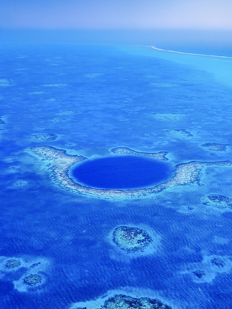 The Great Blue Hole, Lighthouse Reef, aerial view, Belize District, Belize