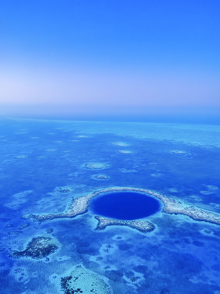The Great Blue Hole, Lighthouse Reef, aerial view, Belize District, Belize