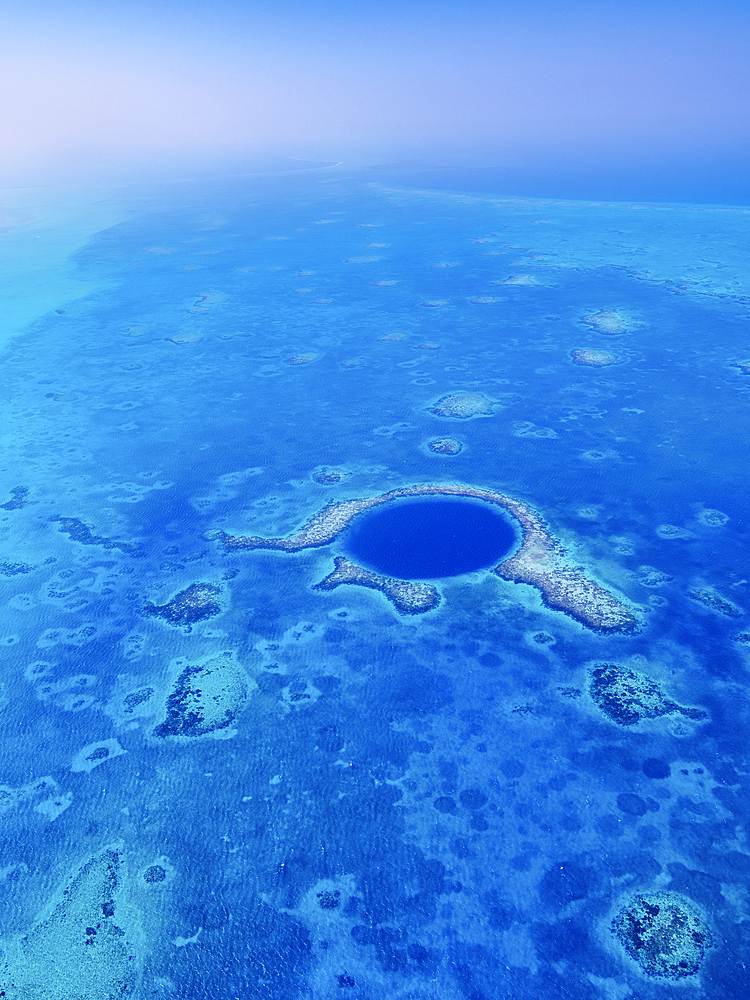 The Great Blue Hole, Lighthouse Reef, aerial view, Belize District, Belize