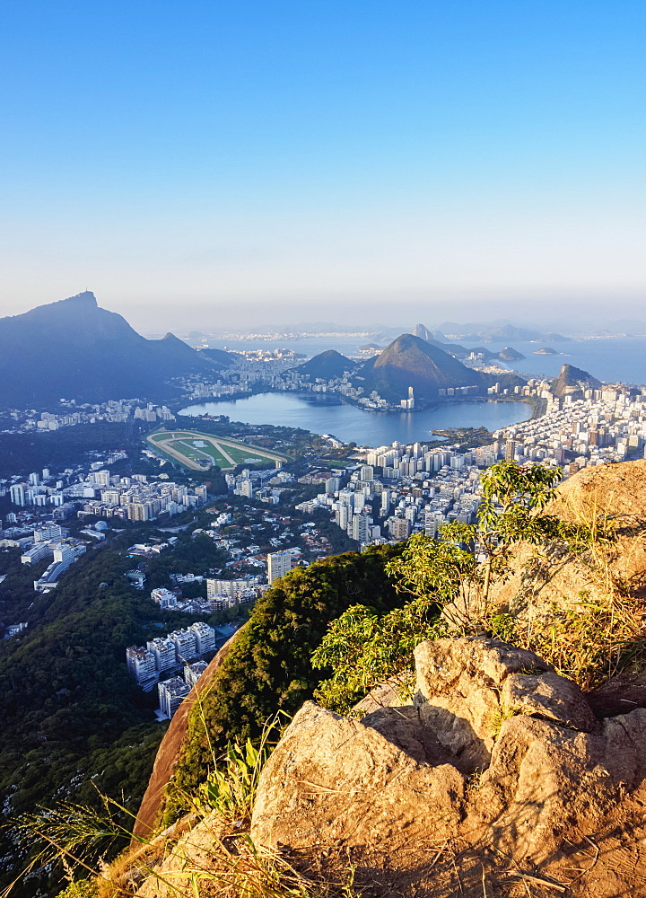 Cityscape seen from the Dois Irmaos Mountain, Rio de Janeiro, Brazil, South America