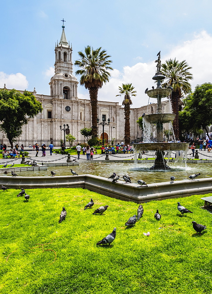 Cathedral, Plaza de Armas, Arequipa, Peru, South America