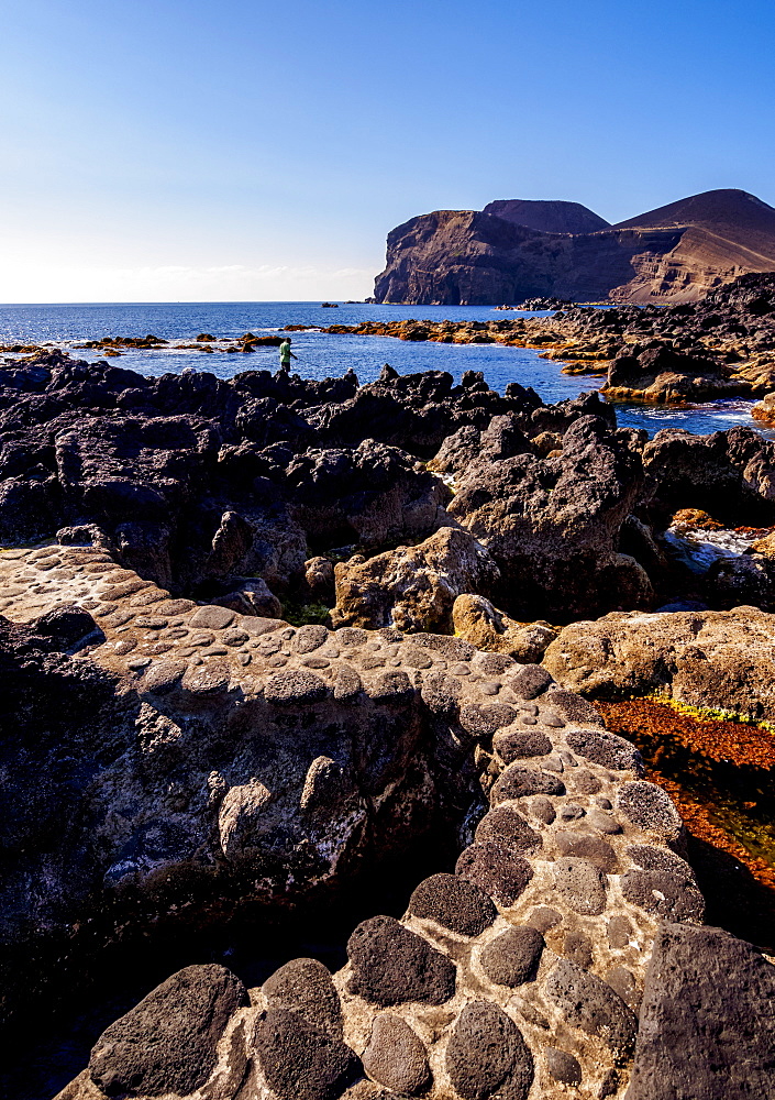 Coast of Cais towards the Ponta dos Capelinhos, Faial Island, Azores, Portugal, Atlantic, Europe