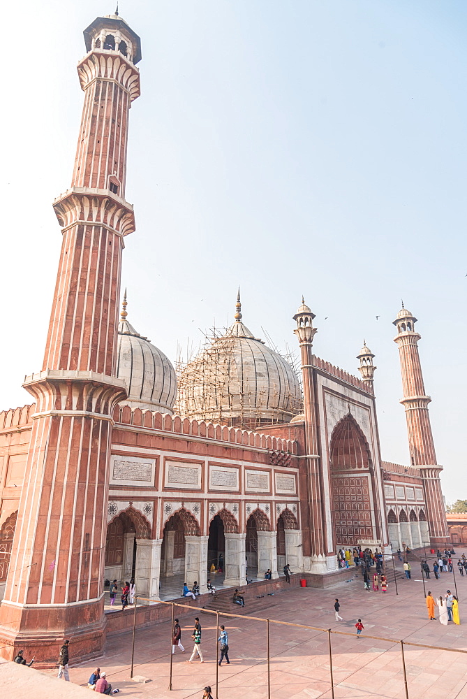 Sunset at Jama Masjid, Old Delhi, India, Asia