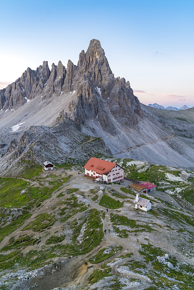 Dreizinnen hut by Mount Paterno in Italy, Europe