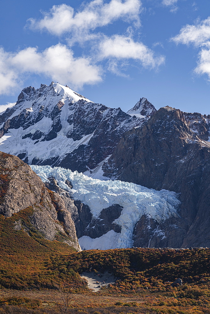 Piedras Blancas glacier in autumn, El Chalten, Santa Cruz province, Argentina, South America