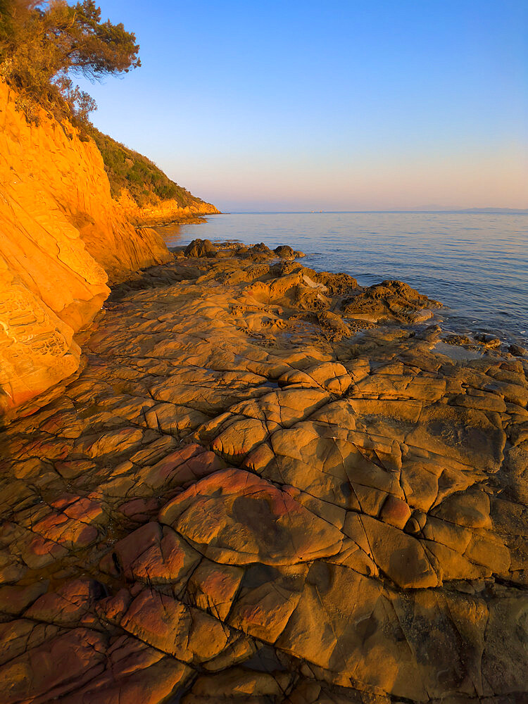 Cala del Barbiere at sunrise, Punta Ala, Tuscany, Italy, Europe