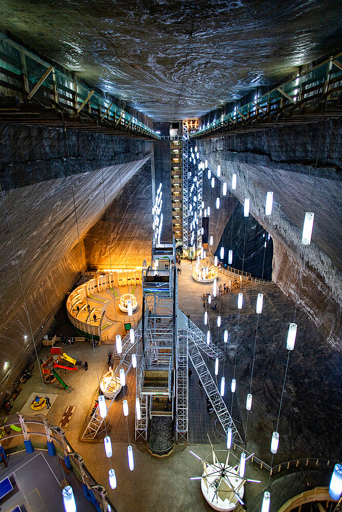 Salina Turda, underground salt mine tourist attraction in Turda city, Romania, Europe