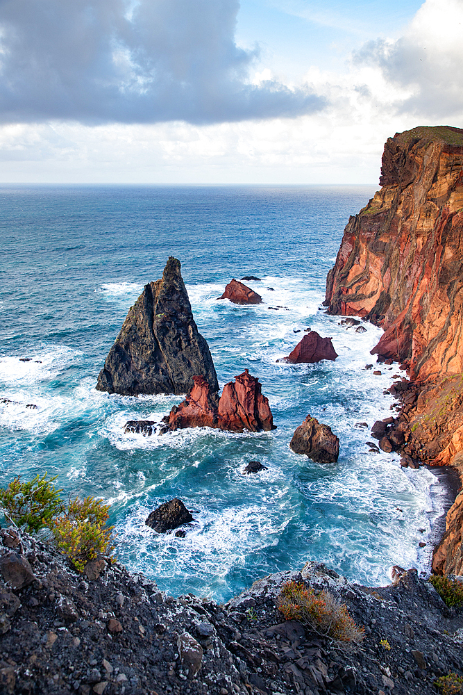 dramatic coastline with rocks of Madeira, Portugal