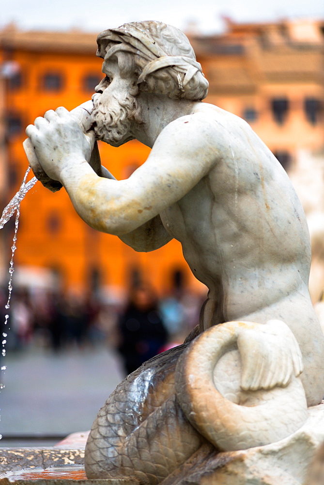 Fontana del Moro fountain located at the southern end of the Piazza Navona, Rome, Lazio, Italy, Europe