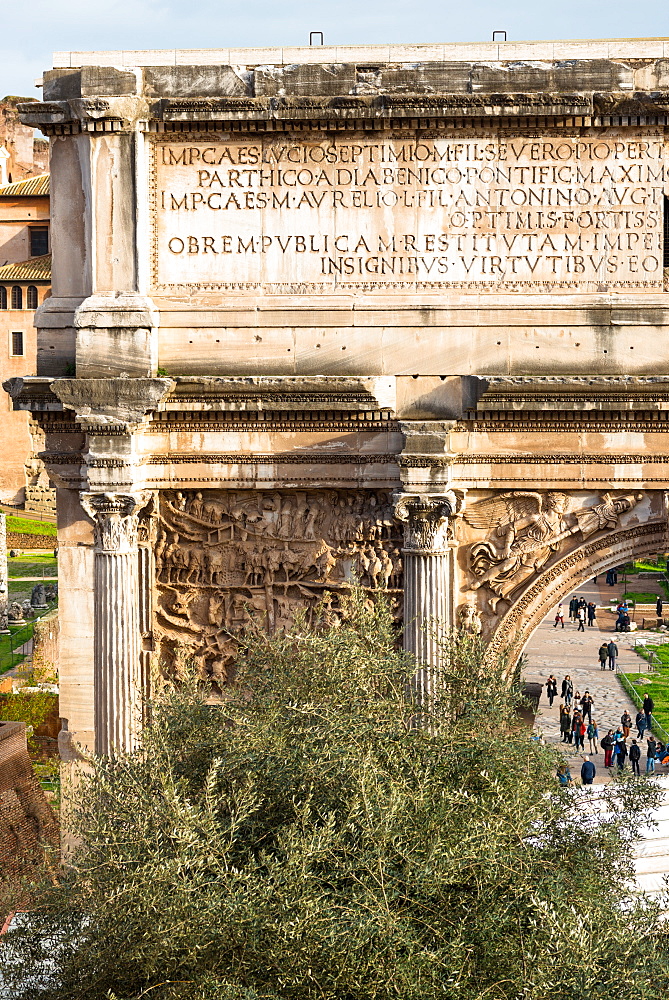 Arch of Septimus Severus in the Roman Forum, UNESCO World Heritage Site, Rome, Lazio, Italy, Europe