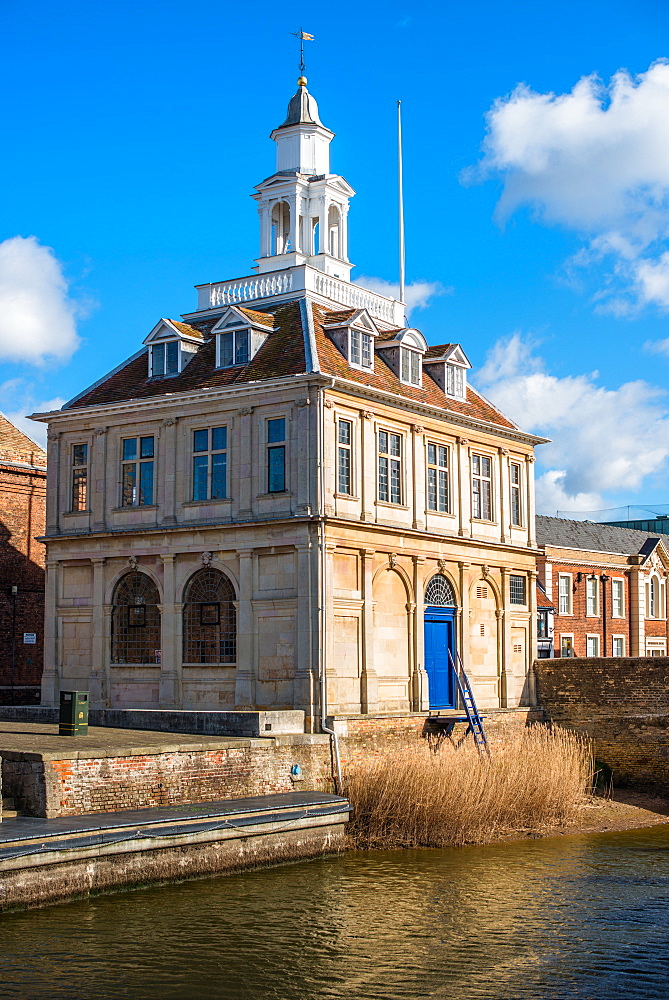 The Customs House on the historic Purfleet Quay in Kings Lynn, Norfolk, England, United Kingdom, Europe